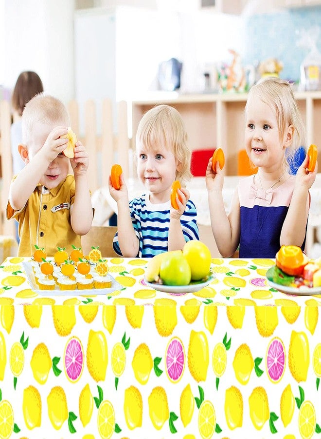 HSPAIDYP Lemon Tablecloth 108"x54" Lemon Party Decoration Disposable Summer lemonade tablecloth lemonade stand Table Cover for Summer Lemon Party Supplies Beach Picnic Kids Birthday Party Decorations(1Pcs) - Image 3